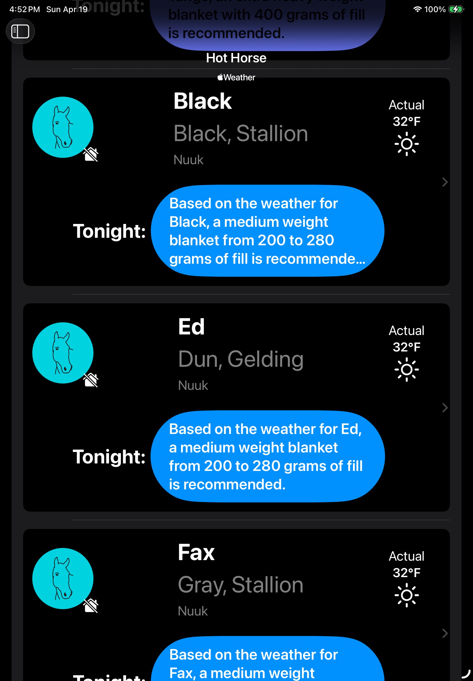 iPad — recommendations with sidebar, blanket mode