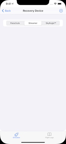 Recovery device picker — empty parachute tab